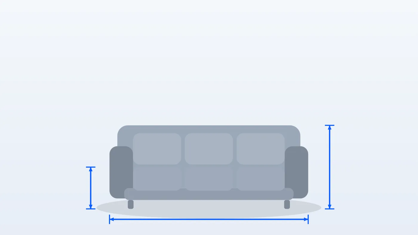 Guía de medidas de sofá: ¿cabrá por la puerta?